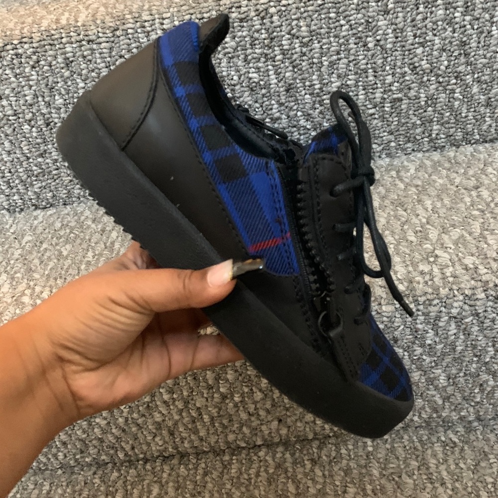 Giuseppe zanotti blue plaid sneakers